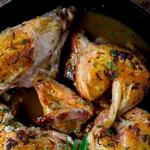Курица жареная на сковороде по-гречески
