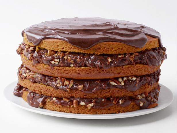 Как приготовить - Орехово-тыквенный торт с шоколадной глазурью