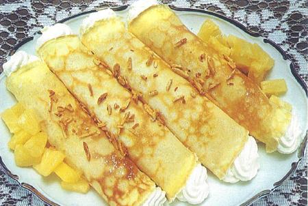 Как приготовить - Сырные блинчики с жареными ананасами