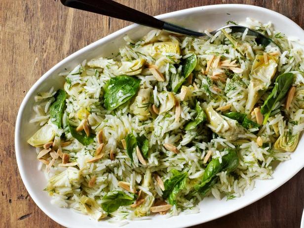 Как приготовить - Рис со шпинатом и миндалём