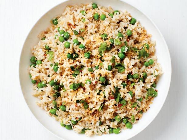 Фото Кокосовый рис с зелёным горошком