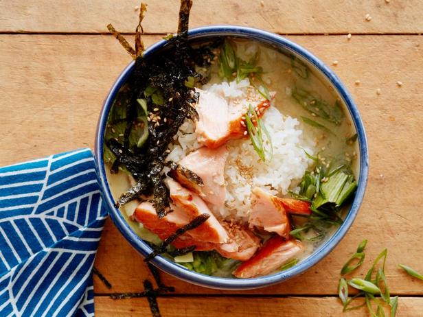 Как приготовить - Мисо-суп с рисом и глазированным лососем