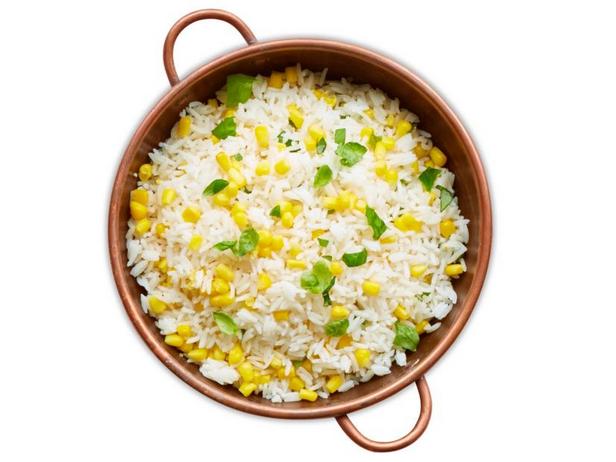 Как приготовить - Белый рис с базиликом и кукурузой