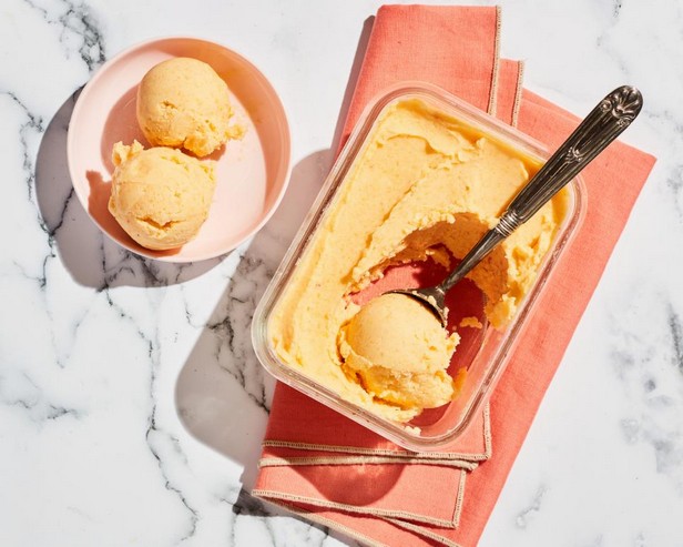 Персиковое мороженое без мороженицы